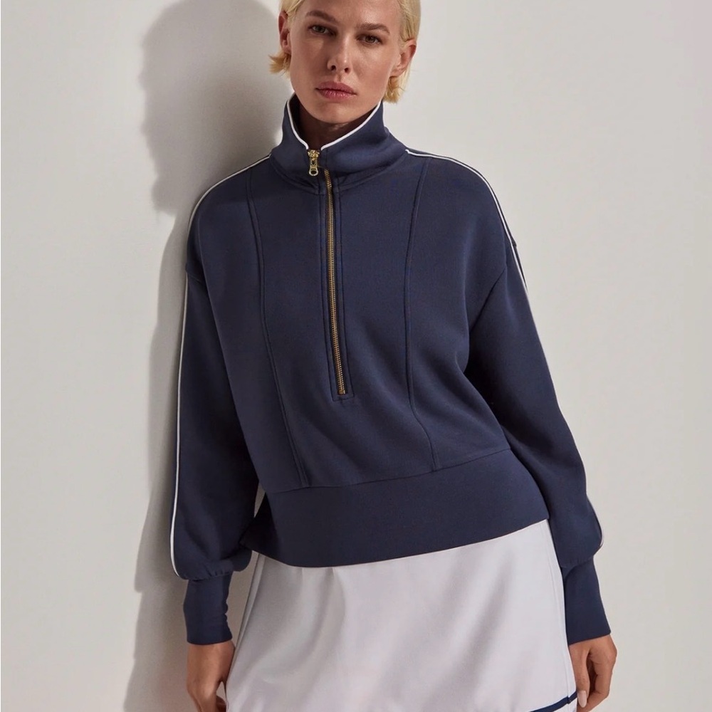 Varley Davenport Half-Zip Sweat Sz Lg navy blue - Picture 2 of 6